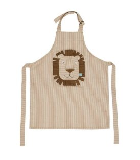 Day and Age Striped Denim Lion Apron (Caramel)