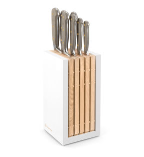 Day and Age Classic Colour 8-Piece Knife Block - Velvet Oyster