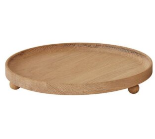 Day and Age Inka Wood Tray w/Feet Round - Nature