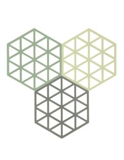 Day and Age Triangles Trivets - Rosemary/Matcha/Olive Taupe